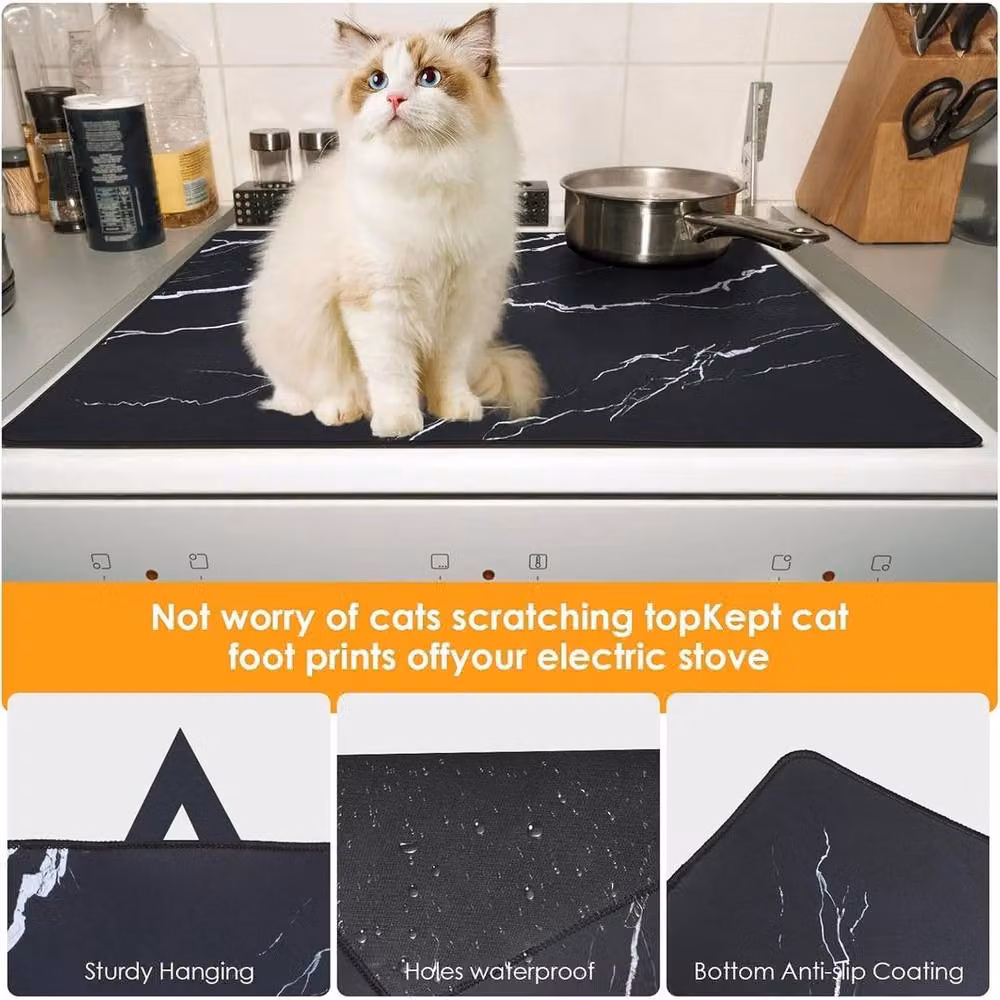 Hinsinc Heat Resistant Glass Hob Protector Mat, Black, W: 62 cm, D: 53 cm – 3