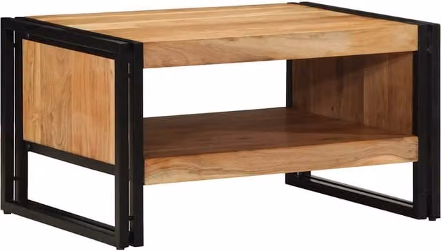 Berkfield Home Acacia Wood Coffee Table in Brown, W/D/H: 70 x 50 x 38 cm