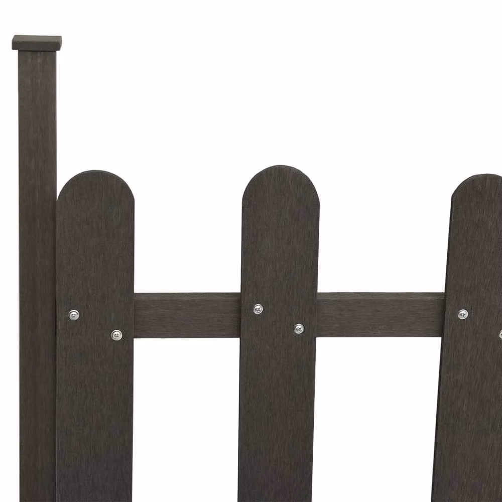 Berkfield Home Grey WPC Picket Fence with Posts, 3 Pieces, W: 614 cm, H: 80 cm – 4