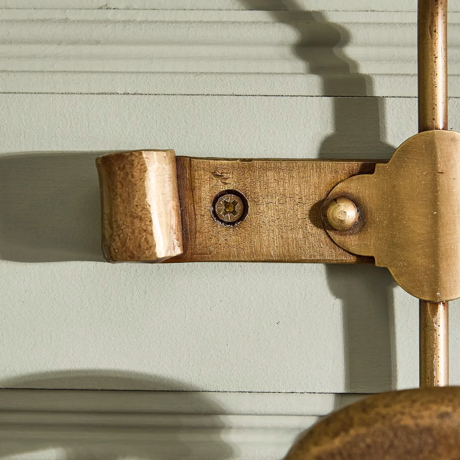 Dibor Duke Vintage Style Metal Coat Holder Wall Hooks in Gold, W: 80 cm – 3