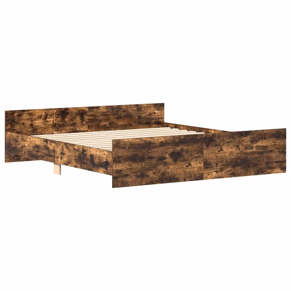 Berkfield Home Bed Frame with Headboard and Footboard in Smoked Oak Brown, W/D/H: 180 x 200 cm – 3