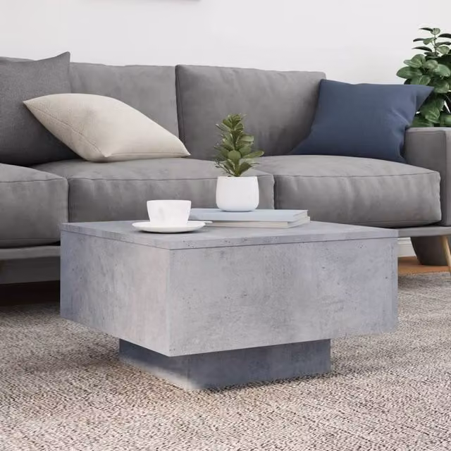 Berkfield Home Modern Square Coffee Table in Concrete Grey, W/D/H: 55 x 55 x 31 cm – 1