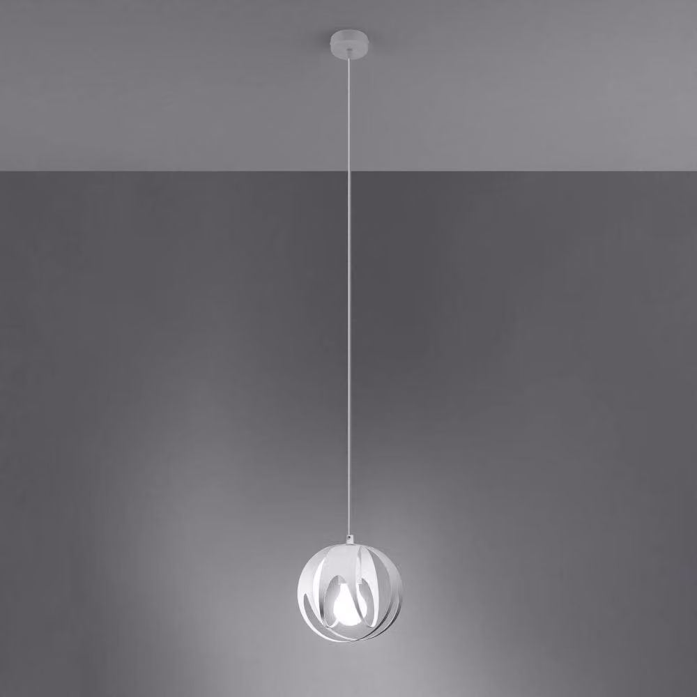 Sollux Lighting Modern White Glass Pendant Lamp W/D/H: 125 x 16 x 16 cm – 3