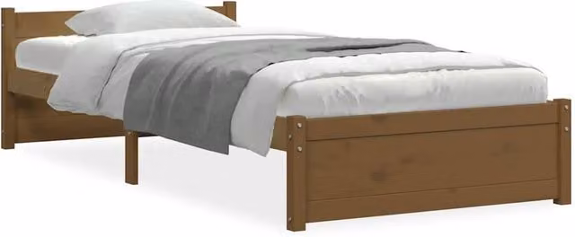 Berkfield Home Small Single Solid Wood Pine Bed Frame, Brown, W: 75 cm, L: 190 cm – 1
