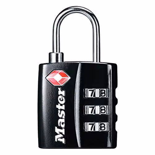 Master Lock Combination Travel Padlock, Black, W/D/H: 5.5 x 3 x 2.6 cm, 30mm