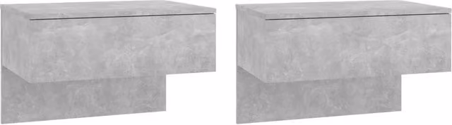 Berkfield Home Wall-mounted Bedside Cabinets, 2 Piece Set, Concrete Grey – 1