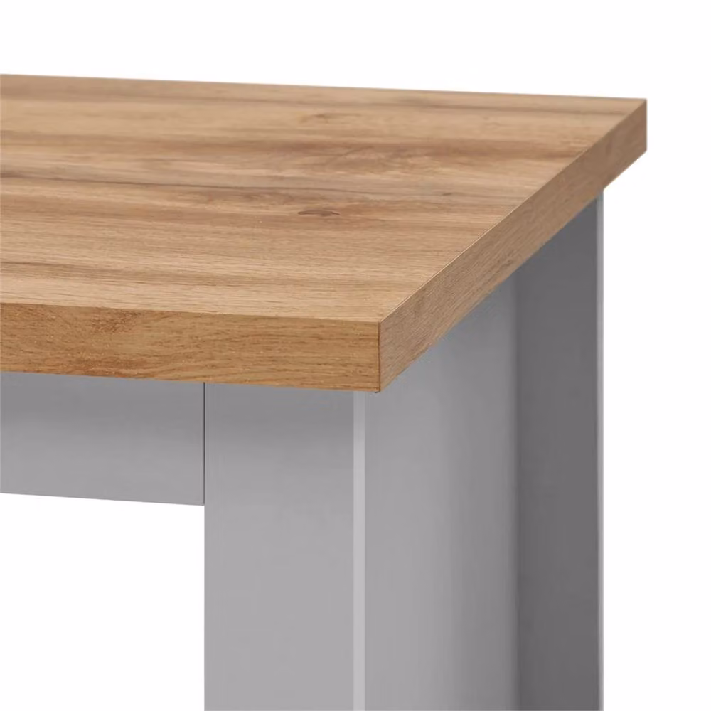 FLAVORA Modern Rectangular Coffee Table in Light Grey Wood Finish – 2