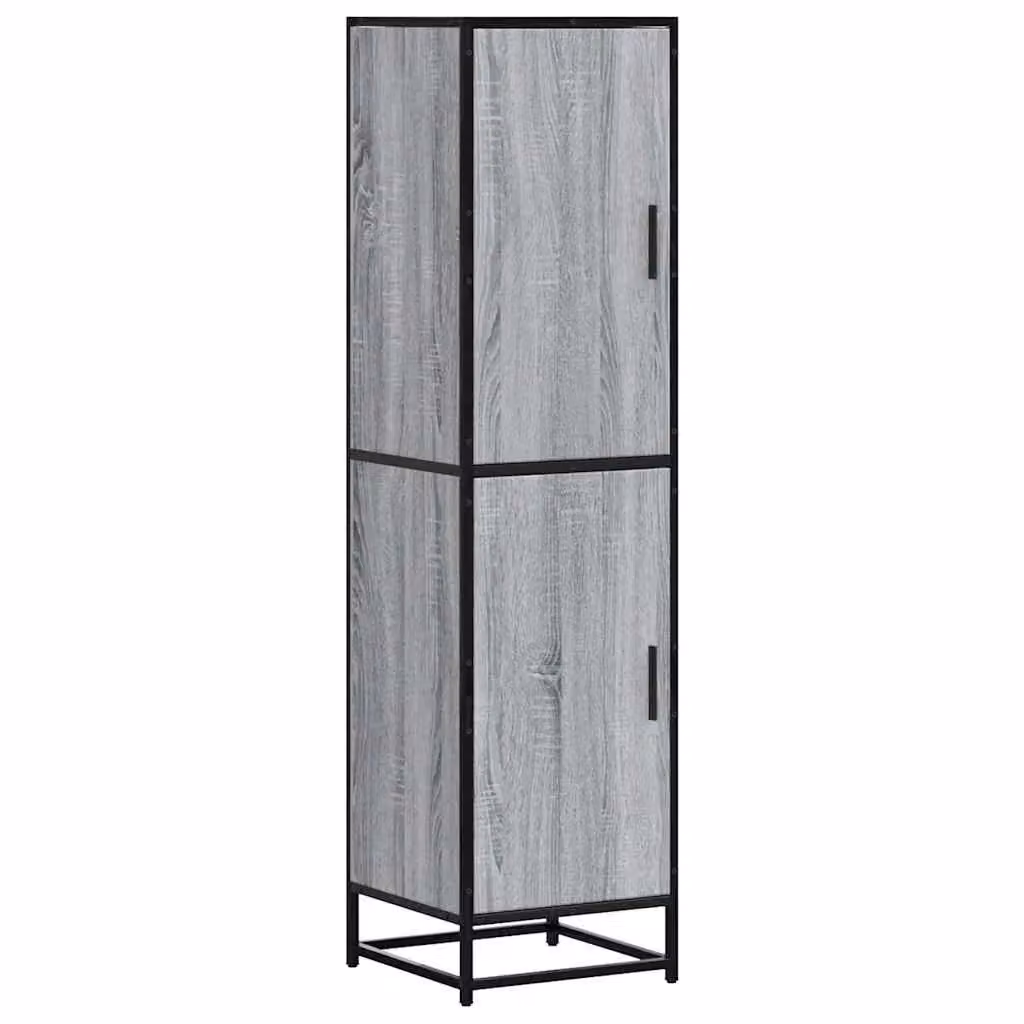 Berkfield Home Grey Sonoma Highboard in Engineered Wood and Metal, W/D/H: 35.5 x 35.5 x 139 cm – 2
