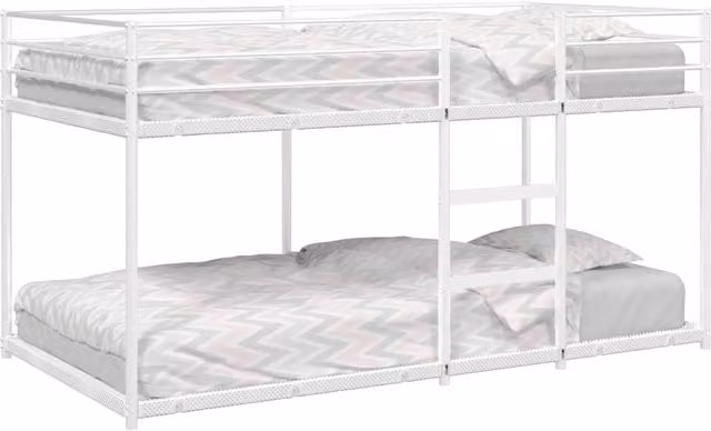 Berkfield Home Modern Metal Bunk Bed in White, W/D/H: 107 x 203 x 107 cm