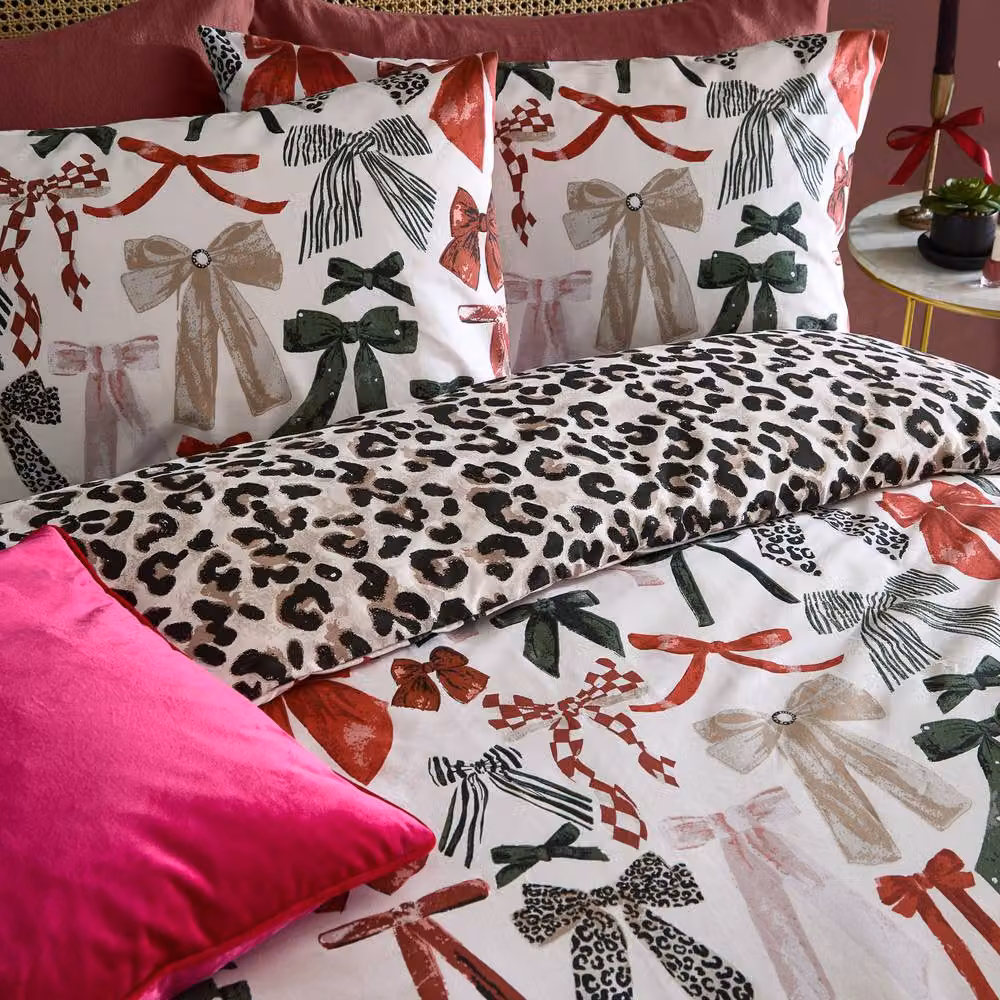 Furn Mila Bows Reversible Duvet Cover Set, Multicolour, 200 x 200 cm – 2