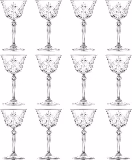 RCR Transparent Geometric Champagne Flutes, Set of 6
