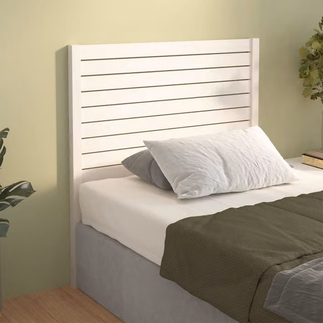 Berkfield Home White Rustic Solid Pine Wood Bed Headboard W/D/H: 81 x 4 x 100 cm – 1