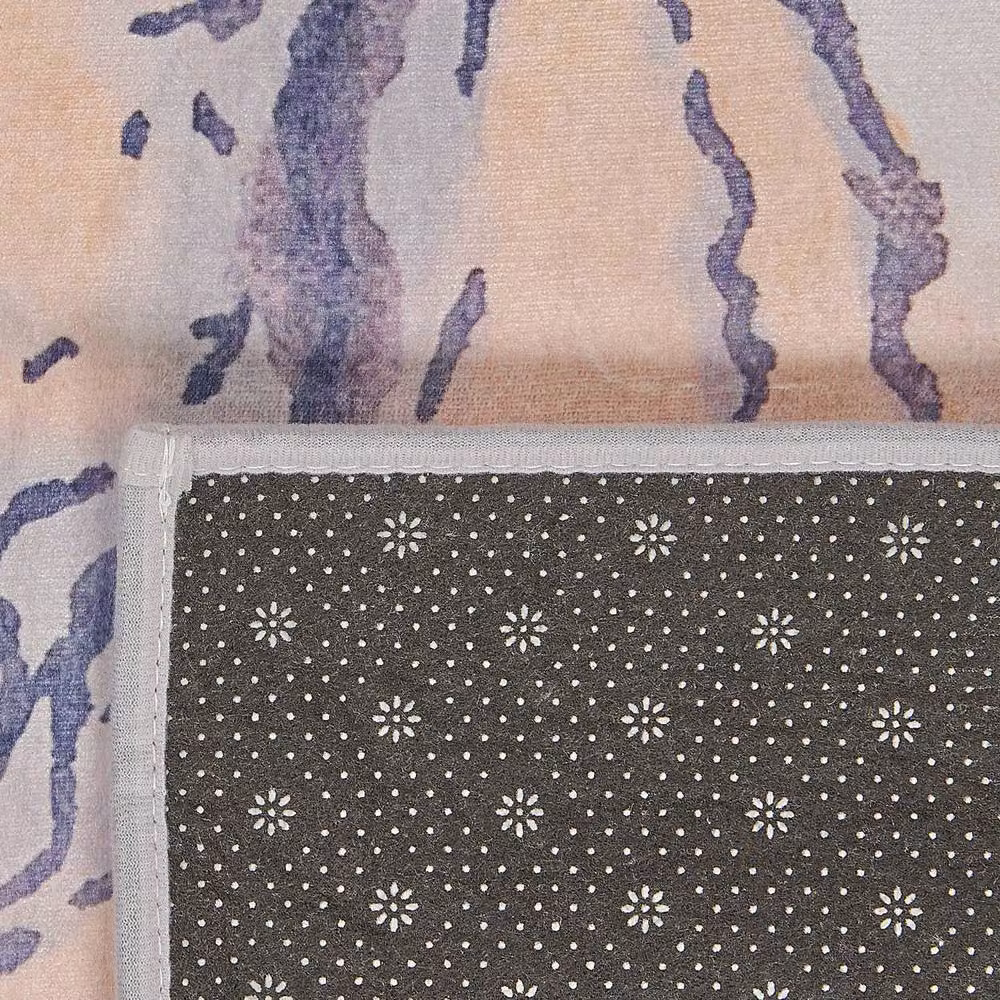 Wyld and Coco Marbled Woven Polyester Area Rug in Beige, Blue and Multicolour, W: 140 cm, D: 200 cm – 3