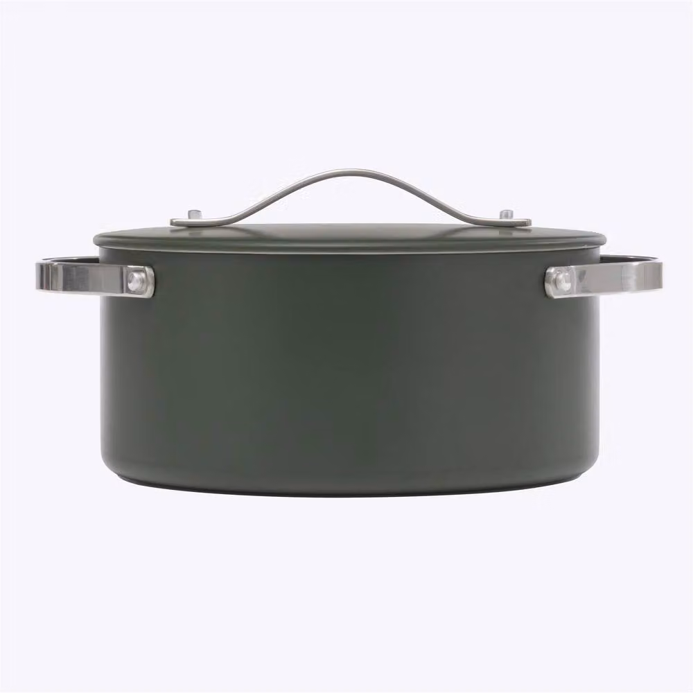 Prochef Le Palette Ceramic Coated Aluminium Casserole Pot with Lid, Green, W/D/H: 24 x 24 x 11 cm – 3