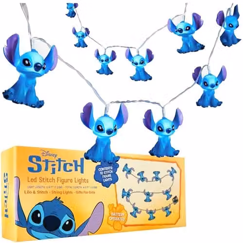 Disney Stitch 3D LED String Lights in Blue