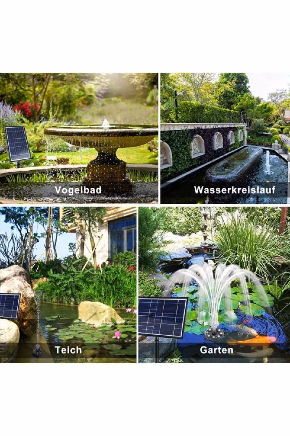 KDMD 7W Solar Powered Fountain Pump with RGB Multicolour LED and 11 Nozzles – 5