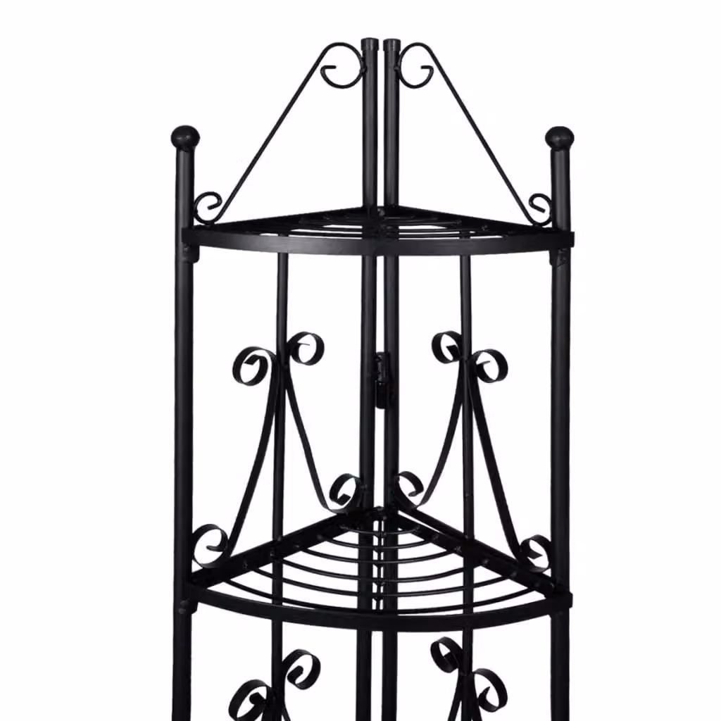 Berkfield Home Corner Plant Rack in Black Matt Steel – 2