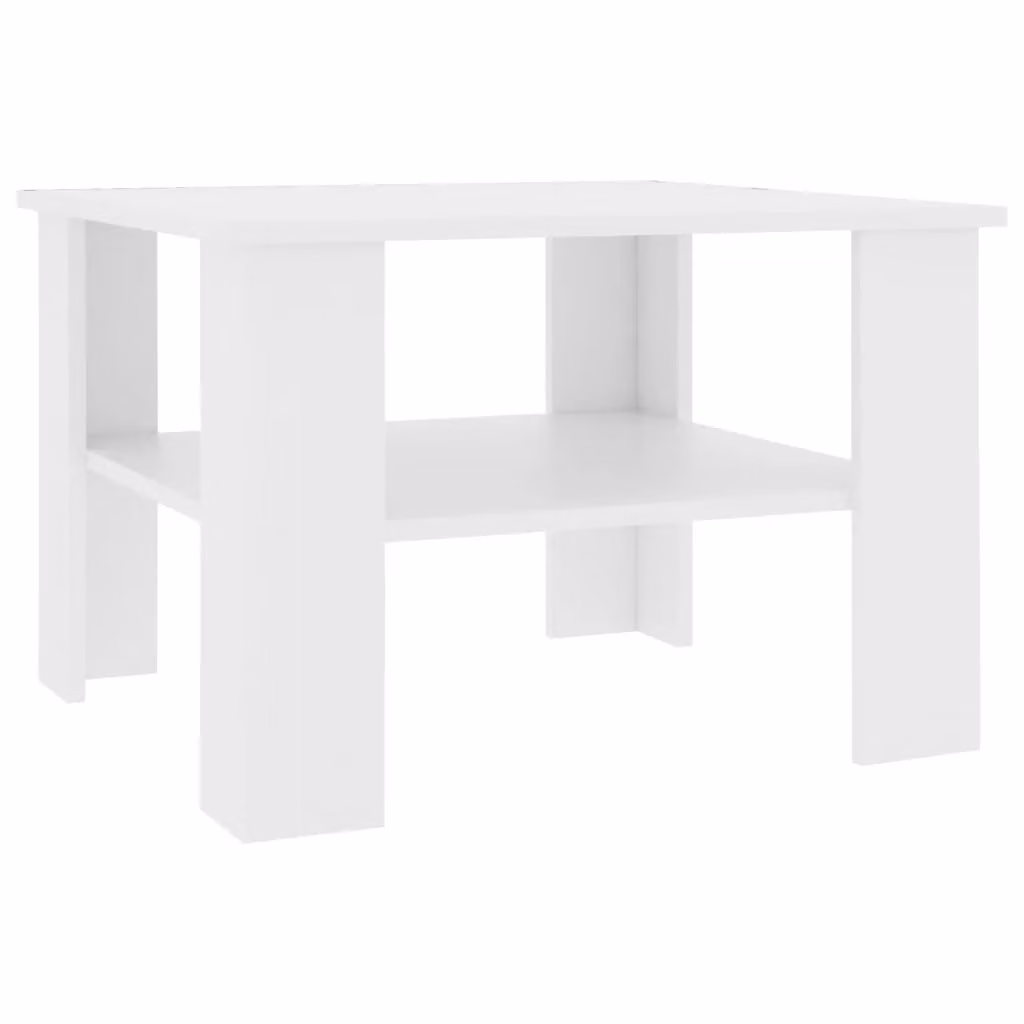 Berkfield Home Modern White Square Coffee Table in Composite Wood W/D/H: 60 x 60 x 42 cm – 2