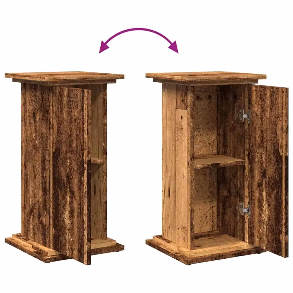 Berkfield Home Display Stand with Storage in Old Wood Brown, W/D/H: 31 x 30 x 60 cm – 3