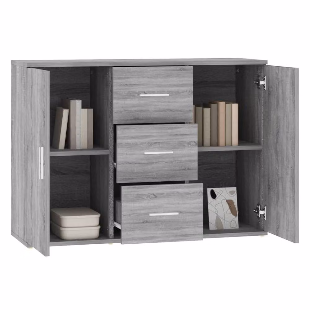 Berkfield Home Grey Sonoma Sideboard in Engineered Wood, W/D/H: 91 x 29.5 x 65 cm – 2
