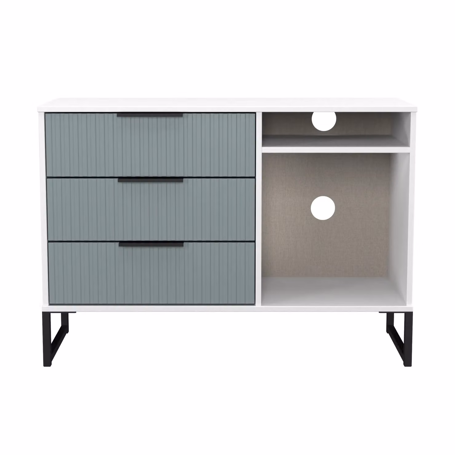 Ready Assembled 2 U Menai 3 Drawer TV Unit in Duck Egg Blue – 2