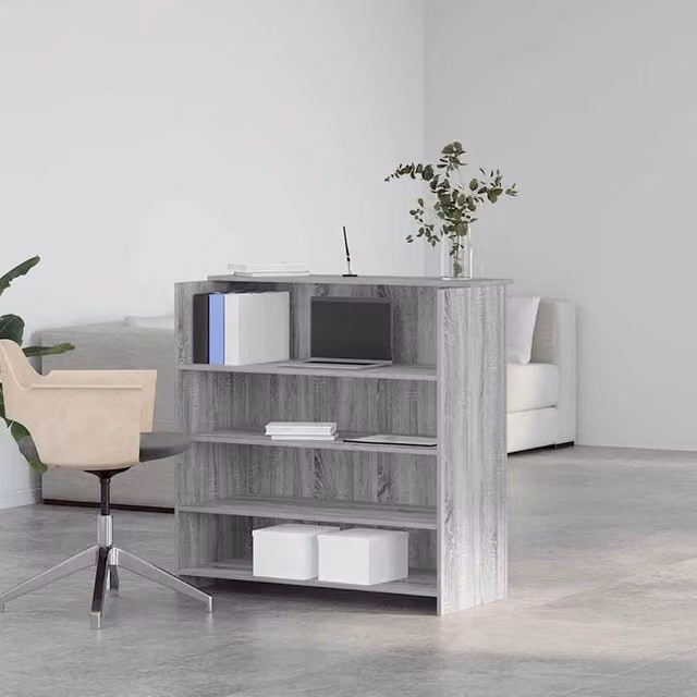Berkfield Home Grey Sonoma Reception Desk in Engineered Wood, W: 100 cm, D: 50 cm, H: 103.5 cm