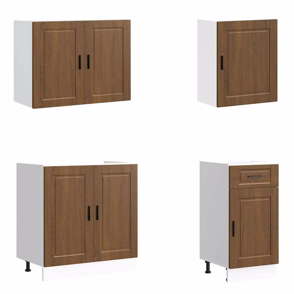 Berkfield Home Kalmar 7 Piece Kitchen Cabinet Set in Brown Oak Engineered Wood – 2