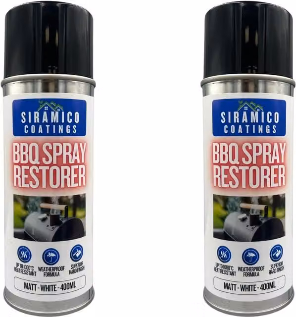 SIRAMICO COATINGS White Opaque Spray Paint for BBQ, Firepit and Smoker
