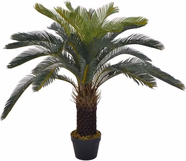 Berkfield Home Artificial Cycas Palm Plant with Pot, Green, Height: 90 cm – 1