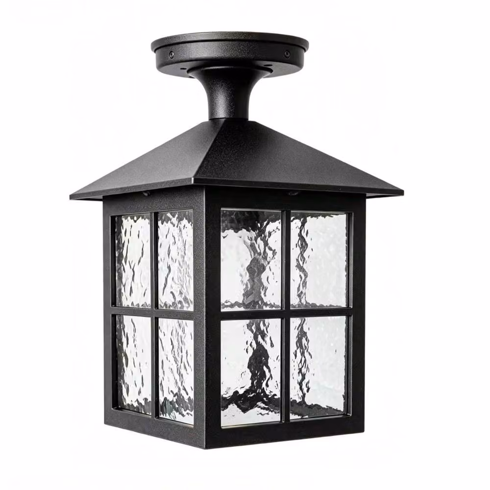 First Choice Lighting Somerset Black Outdoor Flush Ceiling Lights, Set of 2 – 2