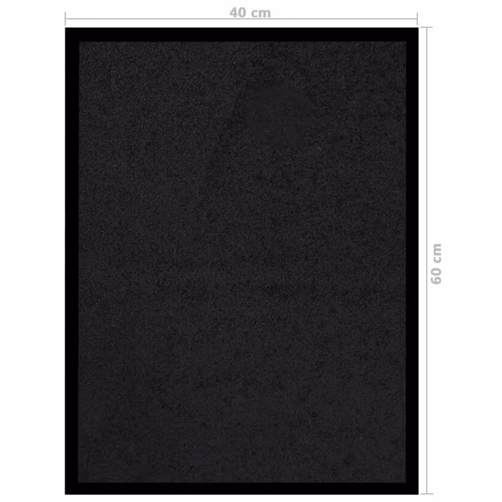 Berkfield Home Black Non-Slip Brushing Doormat, W: 40 cm, D: 60 cm – 4