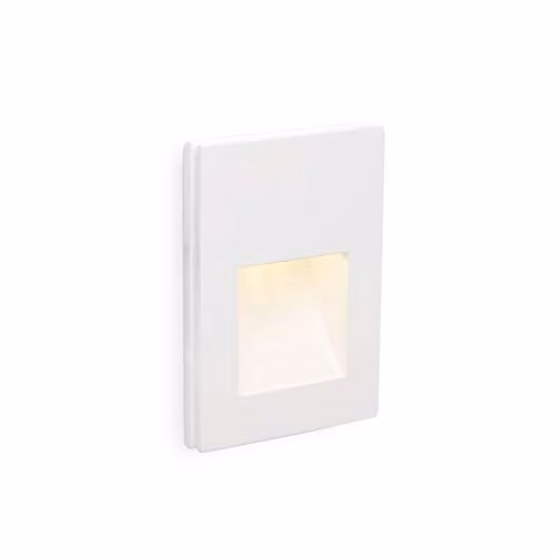 Netlighting White Plaster Recessed LED Step Light with Warm White Bulb Included – 1