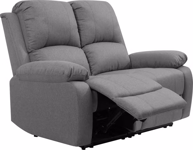 Comfy Living Luxury Reclining Fabric Sofa Set in Light Grey, including 3-Seater Sofa, 2-Seater Sofa and Armchair
