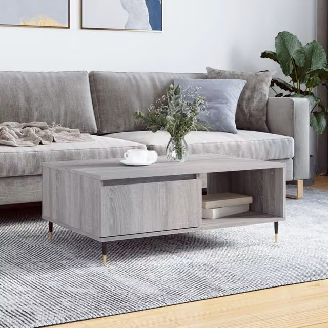 Berkfield Home Grey Sonoma Coffee Table W: 90 cm, D: 60 cm, H: 35 cm – 1