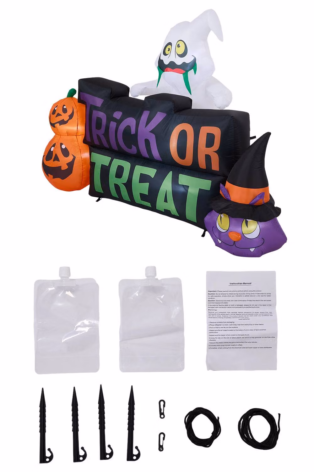 Living and Home Multicolour Halloween Inflatable Pumpkin Ghost Cat Decoration – 3
