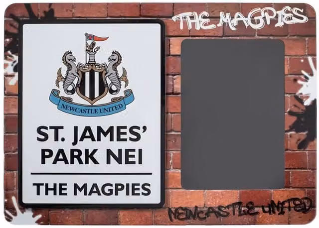 Newcastle United FC St James Park Photo Frame Sign, Black Metal Tabletop Rectangular Design – 1