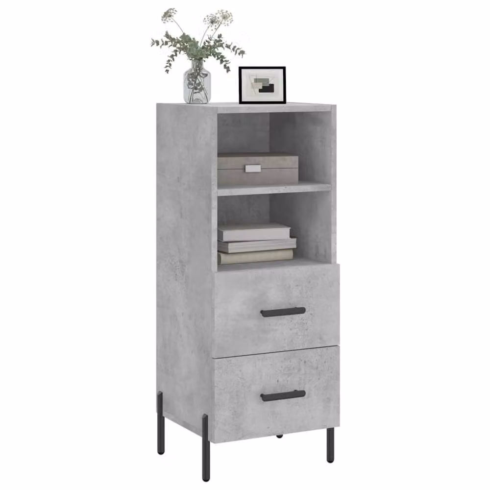 Berkfield Home Modern Sideboard in Concrete Grey, W/D/H: 34.5 x 34.0 x 90.0 cm – 3