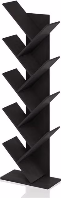 WALPLUS 9-Tier Tree Bookshelf in Espresso Brown