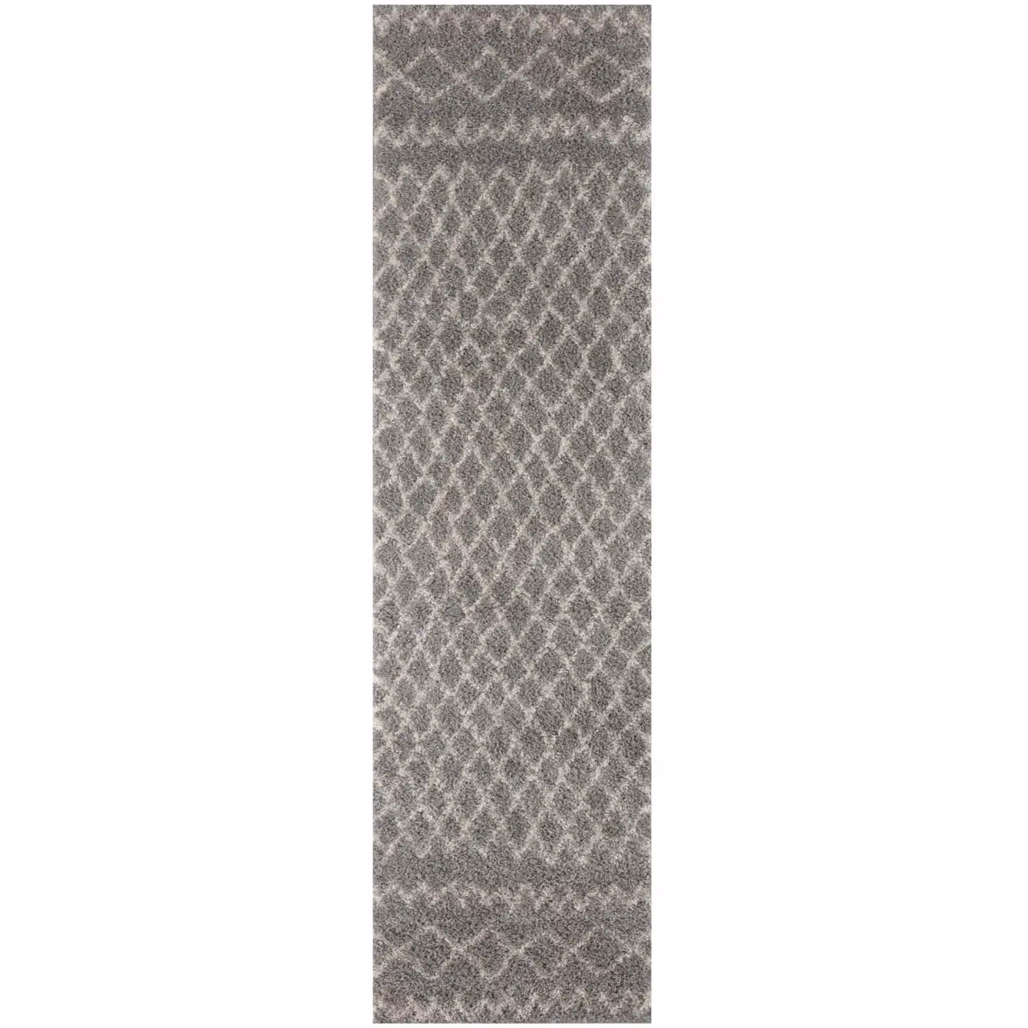 THE RUGS Soft Tangier Moroccan Shaggy Rug, Ivory and Grey, W: 80 cm, L: 300 cm – 3