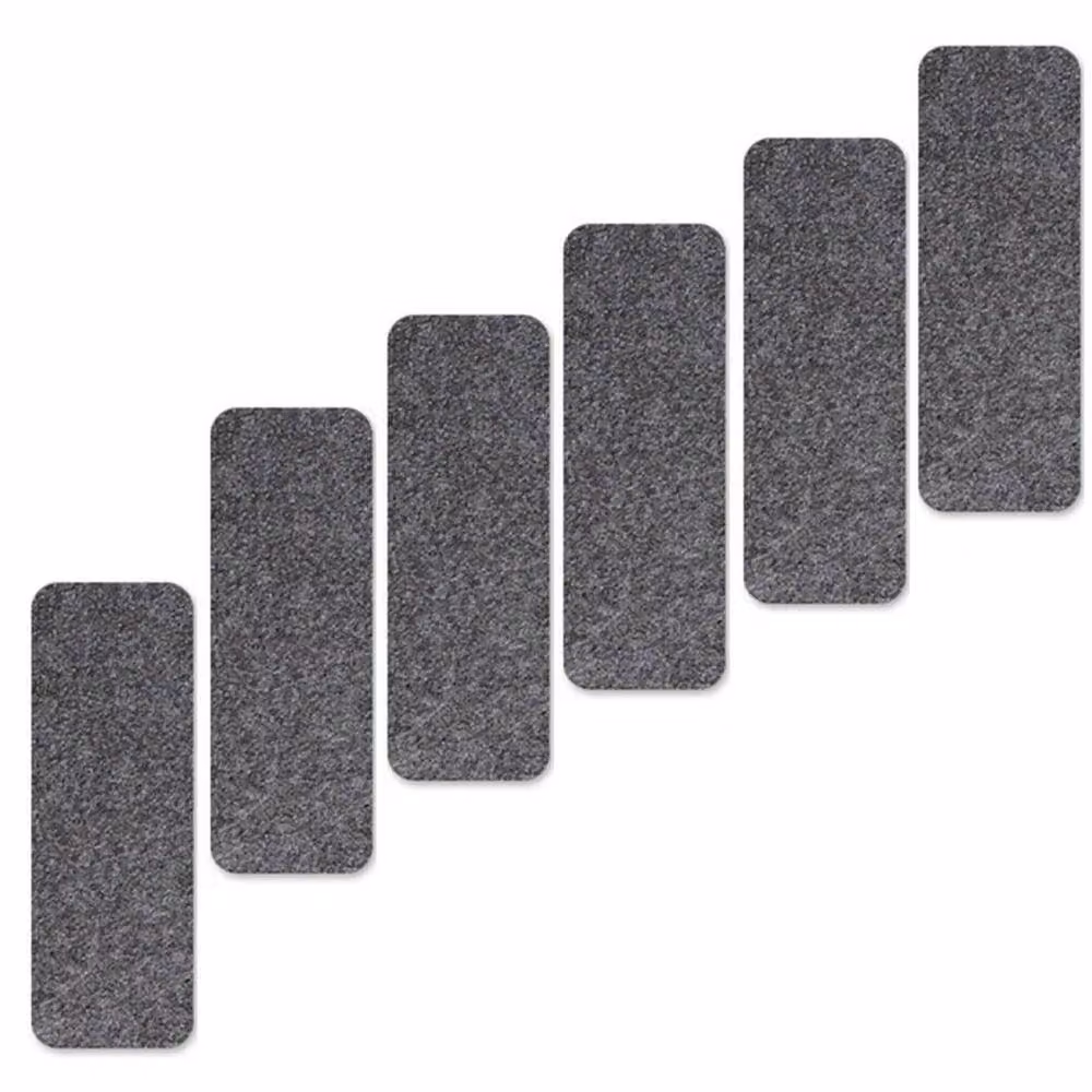 Kelvenix 14-Piece Non-Slip Self-Adhesive Carpet Stair Treads in Dark Grey, W: 1000 cm, D: 52 cm – 5