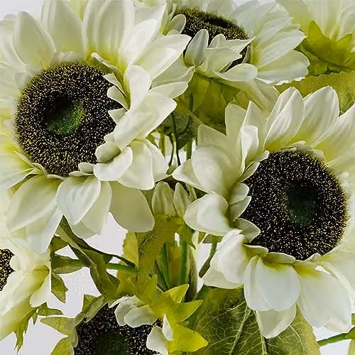 White Leaf Design Artificial Sunflower Floral Arrangement – 2