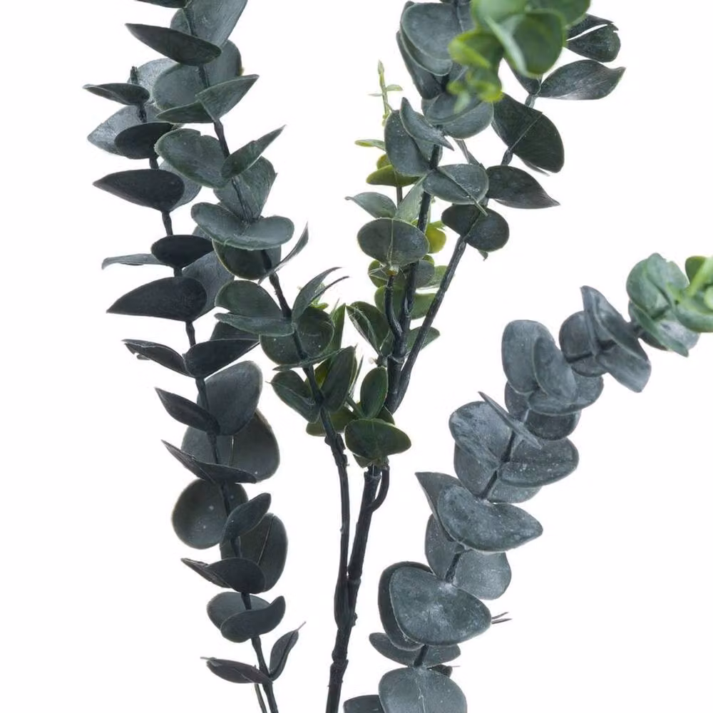 Hill Interiors Artificial Tall Single Stem Silver Dollar Eucalyptus in Green, Height: 104 cm – 2