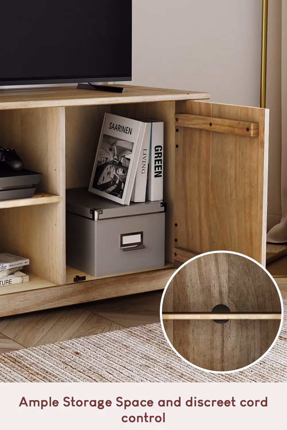 Vida Designs Panama Brown 2 Door 1 Shelf TV Stand Unit for up to 55 inch Screens – 3