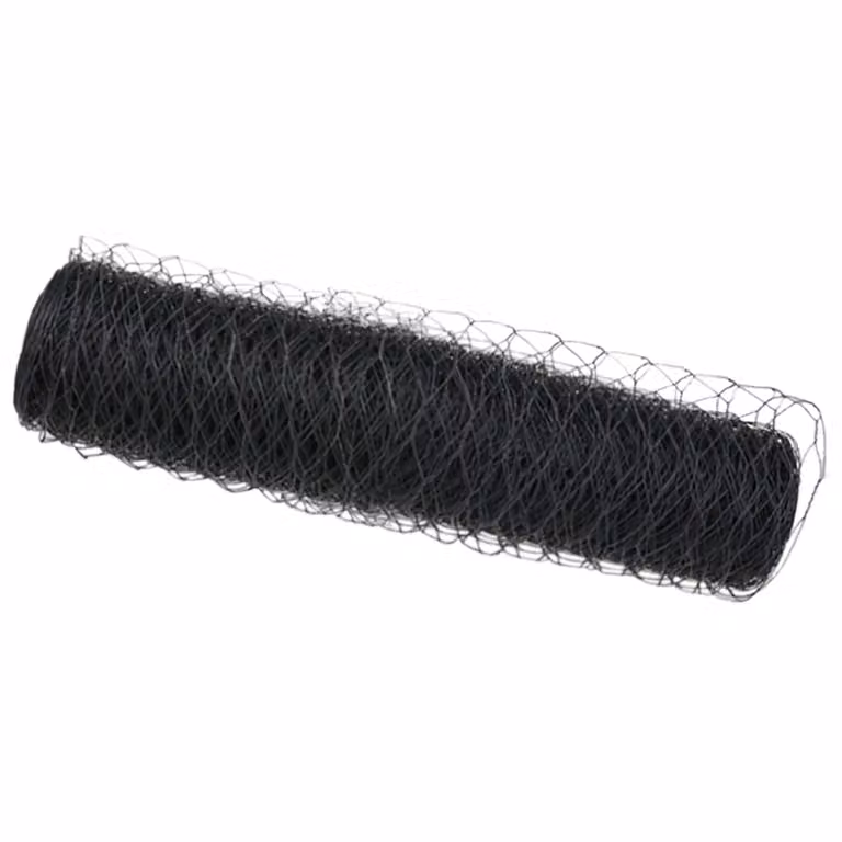 Berkfield Home Grey PVC Coated Galvanised Steel Hexagon Fence, H: 0.8 m x W: 25 m