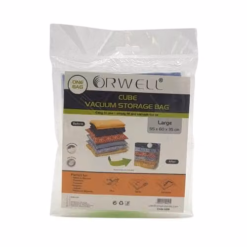 Orwell Cube Large Vacuum Storage Bag, White, W: 55 cm, D: 60 cm, H: 35 cm