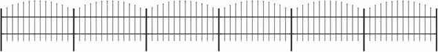 Berkfield Black Steel Palisade Garden Fence with Spear Top, 10.2 m