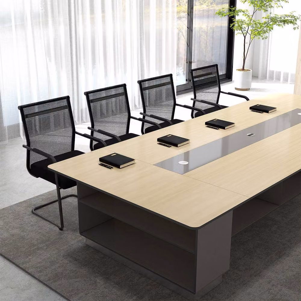 Costway Set of 4 Stackable Mid Back Office Reception Guest Chairs in Black Fabric – 3