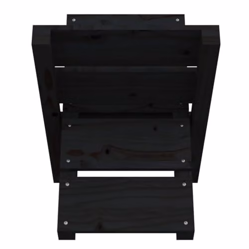 vidaXL Freestanding Black Pine Wood Log Holder, W/D/H: 47 x 39.5 x 48 cm – 3