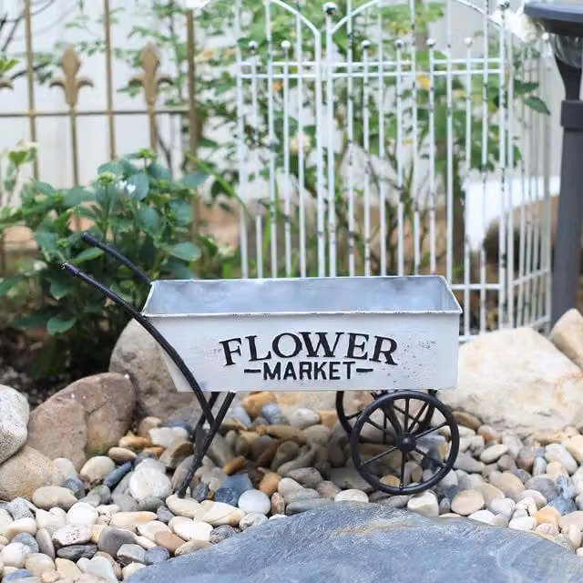 All Chic Vintage Flower Market Metal Plant Pots in White