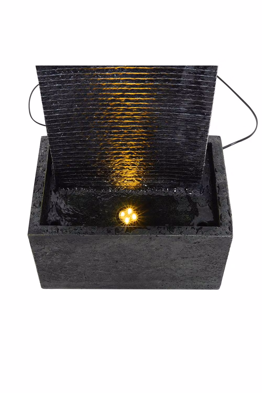 Garden Sanctuary Wall Standing Stone Feature Outdoor Water Fountain in Sand Resin, W/D/H: 98 x 22 x 22 cm – 4
